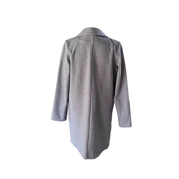 ZARA Women's Gray Herringbone Open Front Blazer Coat- M - Picture 3 of 10